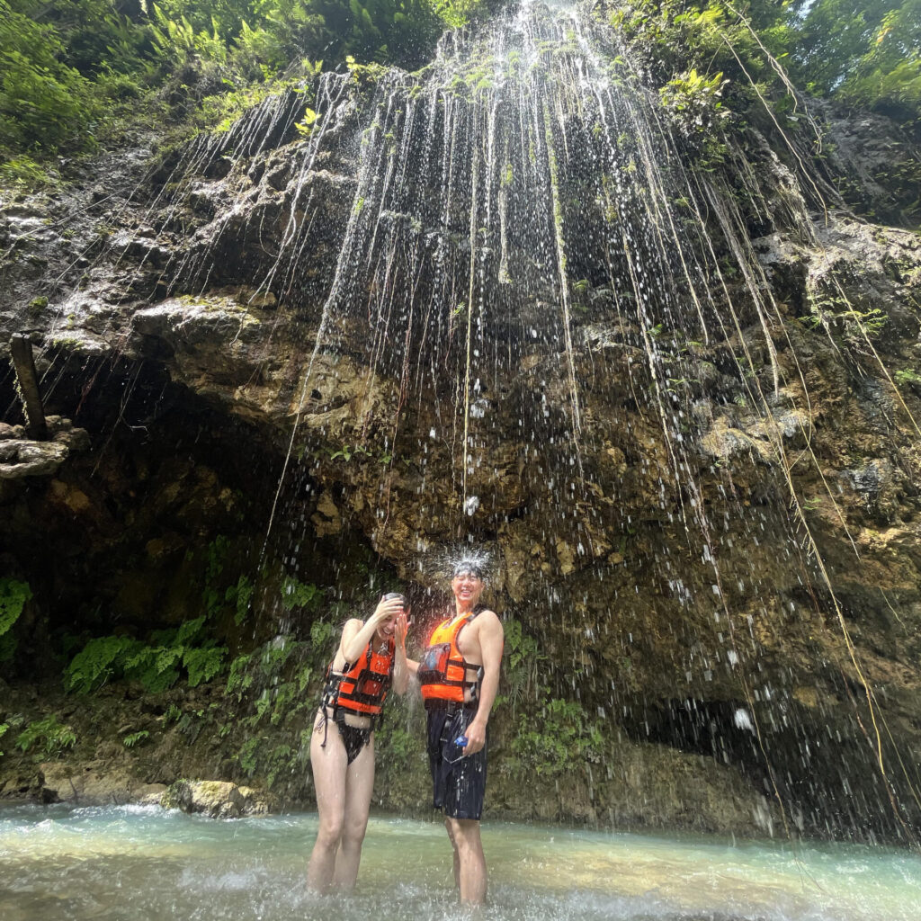 Couple enjoying kawasan falls