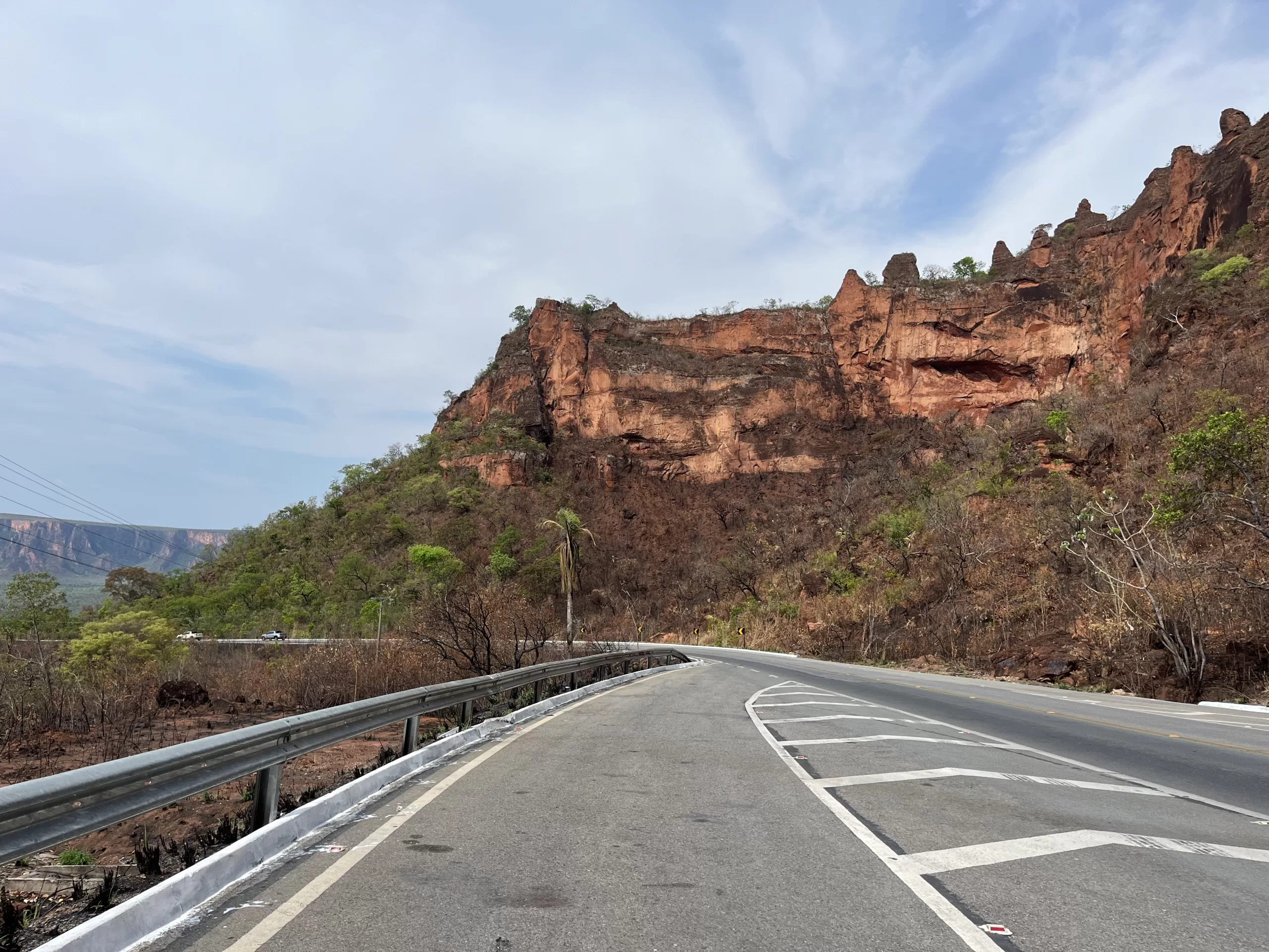 Road at Chapada dos Guimaraes offering stunning views of the local sandstone rock formations