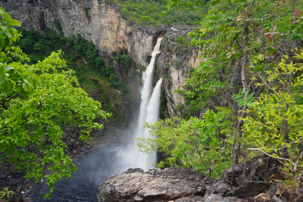 View of Saltos Waterfall, one of the best things to do at Chapada dos Veadeiros National Park