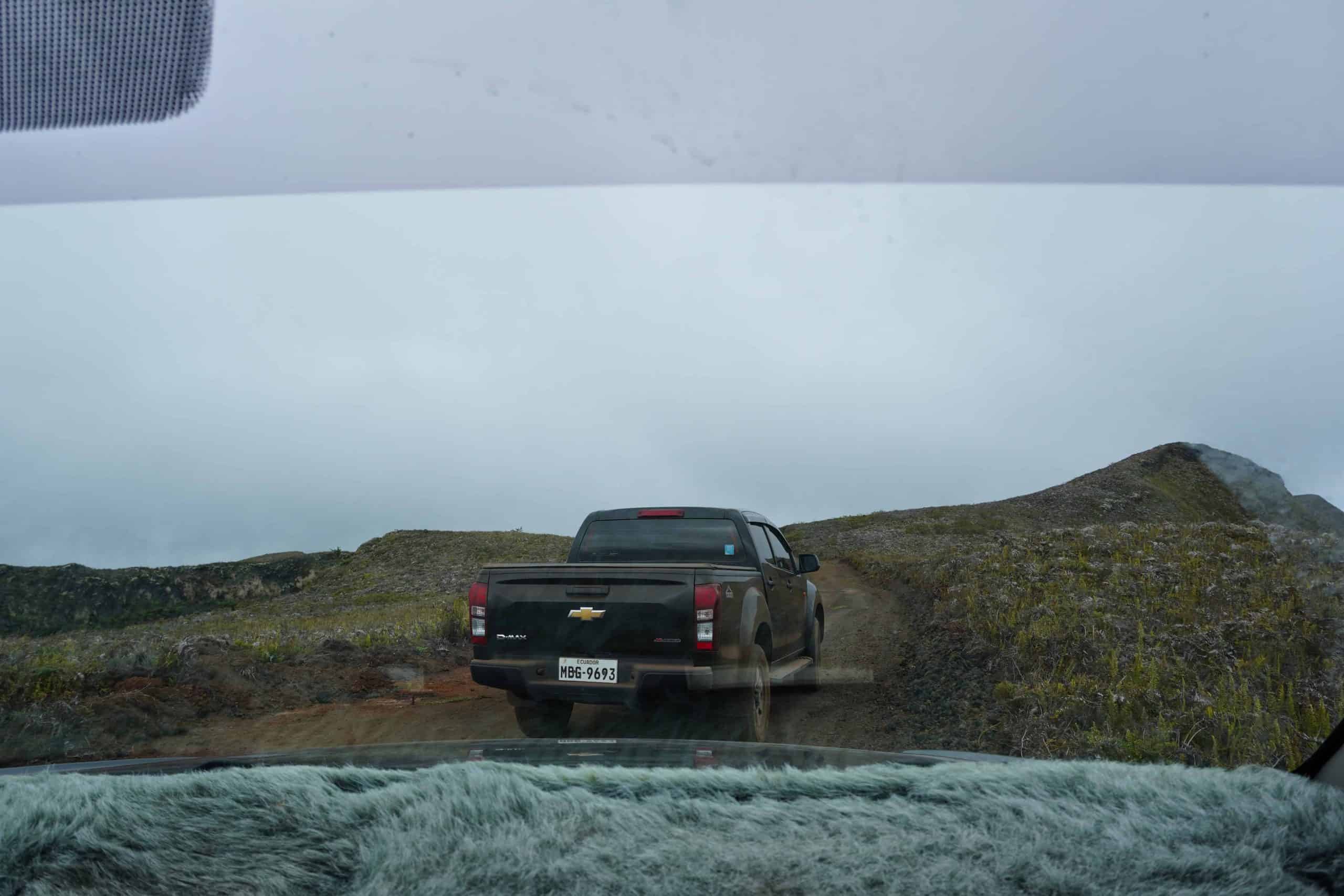 4X4 Ford truck driving through the terrain of Sierra Negra.