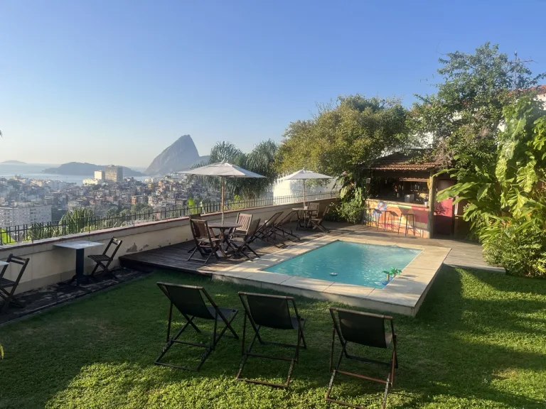 Pool and city view from Gerthrudes, one of the best places to stay in Santa Teresa, Rio